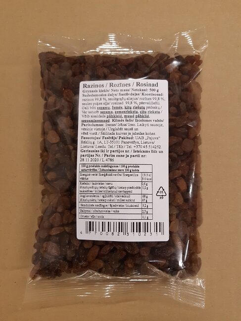 Rozīnes Sultana, 500g