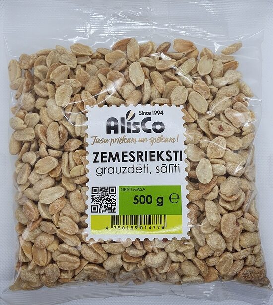 Zemesrieksti grauzdēti, sālīti ALIS CO, 500g