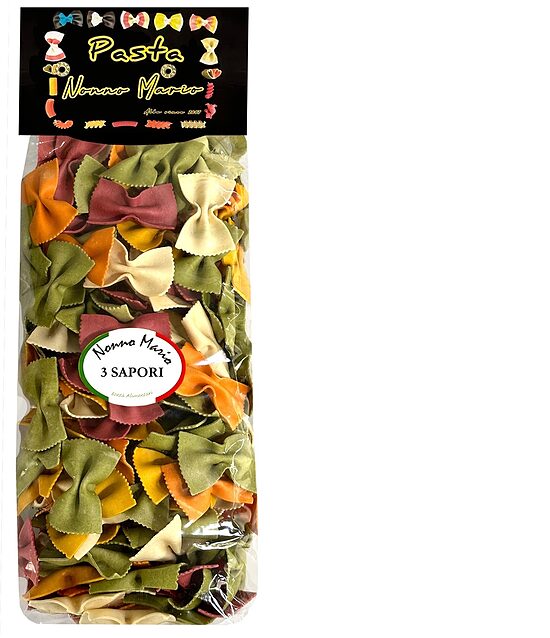 Makaroni krāsainie bantītes NONNO MARIO, 500g