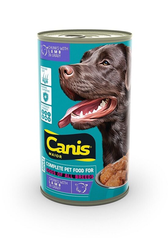 Konservēta suņu barība CANIS Major, ljēra garša, 1.25kg
