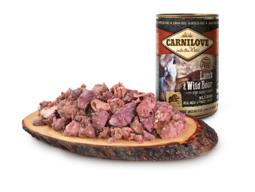 Konservi suņiem CARNILOVE Wild ar jēra un mežacūkas gaļu, 400g