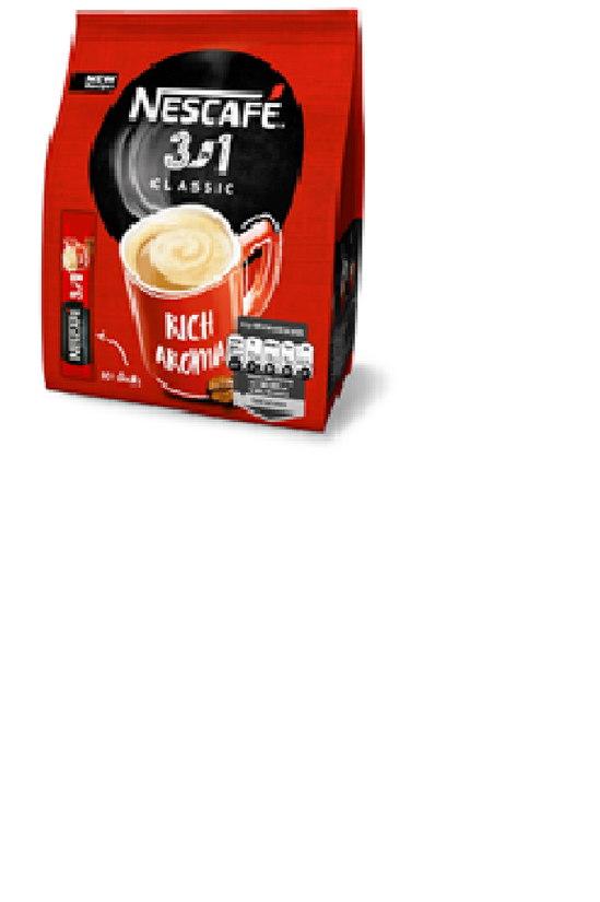 Šķīstošā kafija NESCAFE Classic 3 in 1, pakā, (10x16.5g), 165g