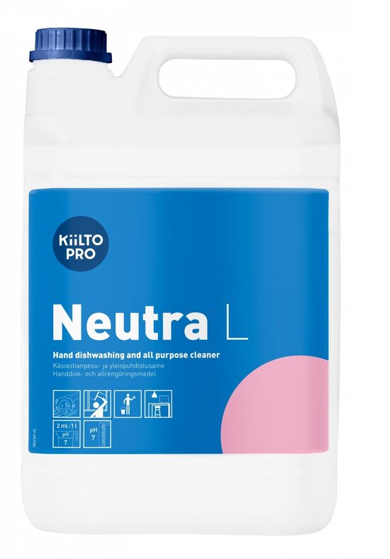 Koncentrēts līdzeklis trauku mazgāšanai Kiilto Neutra L, 5l