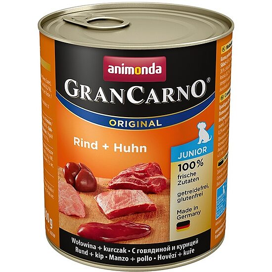 Konservi kucēniem ANIMONDA GranCarno, liellops, cālis, 800g