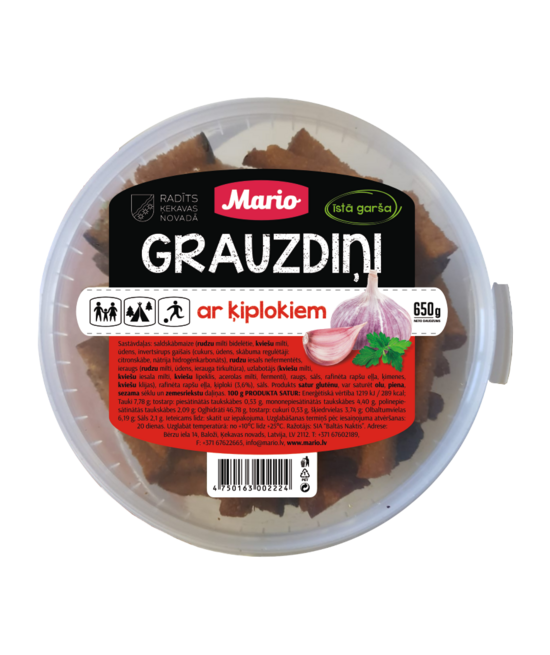 Ķiploku grauzdiņi, 650g