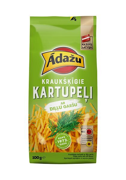Čipsi ĀDAŽU kraukšķīgie kartupeļi ar Diļļu garšu, 100g