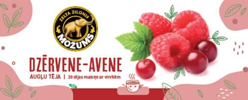 Augļu tēja MOŽUMS Dzērveņu-Aveņu, ar virvīti maisiņos, 20x1.7g