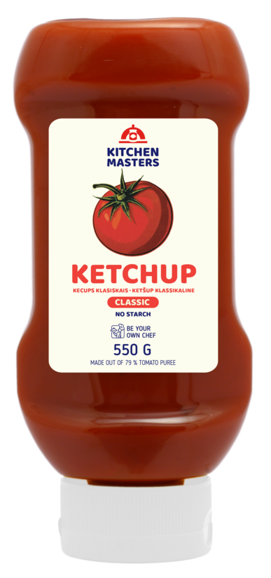 Kečups klasiskais KITCHEN MASTERS, 550g