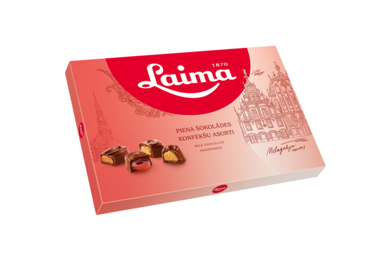 Piena šokolādes konfektes LAIMA, asorti, 215g