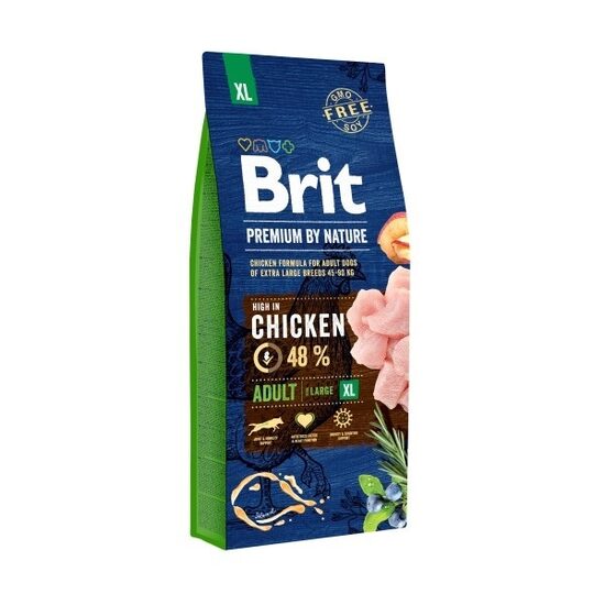 Sausā barība suņiem BRIT Premuim By Nature Adult XL, 15kg