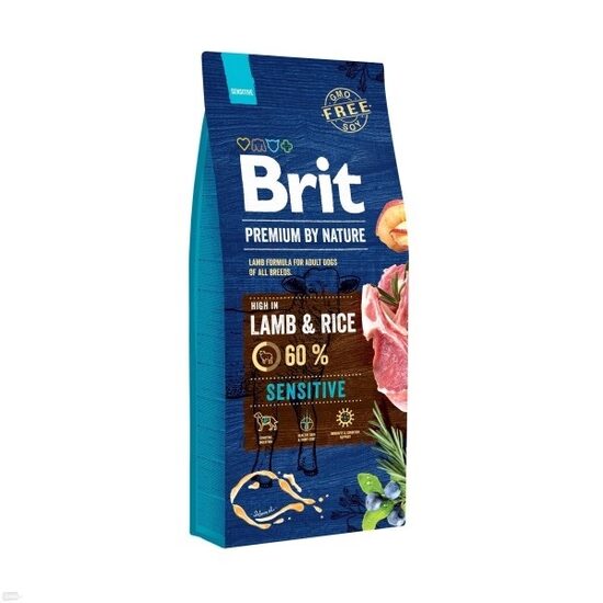 Sausā barība suņiem BRIT Premuim By Nature Sensitive Lamb, 15kg