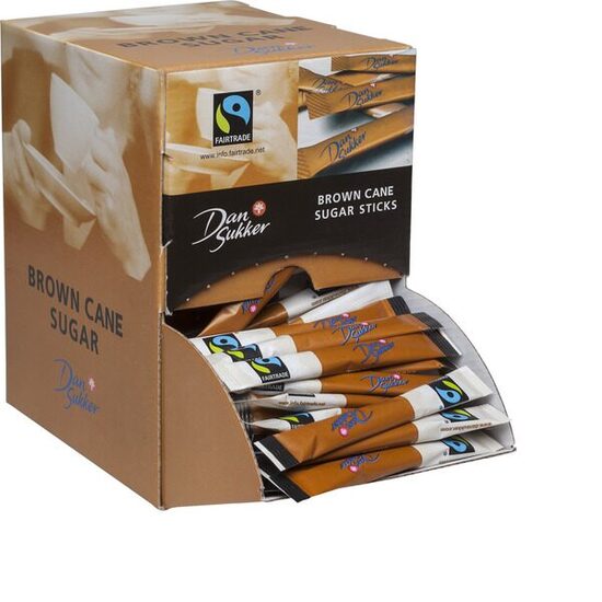 Brūnais cukurs, nūjiņas DAN SUKKER, 225gabx4g, 900g (dekoratīvā kārbā)