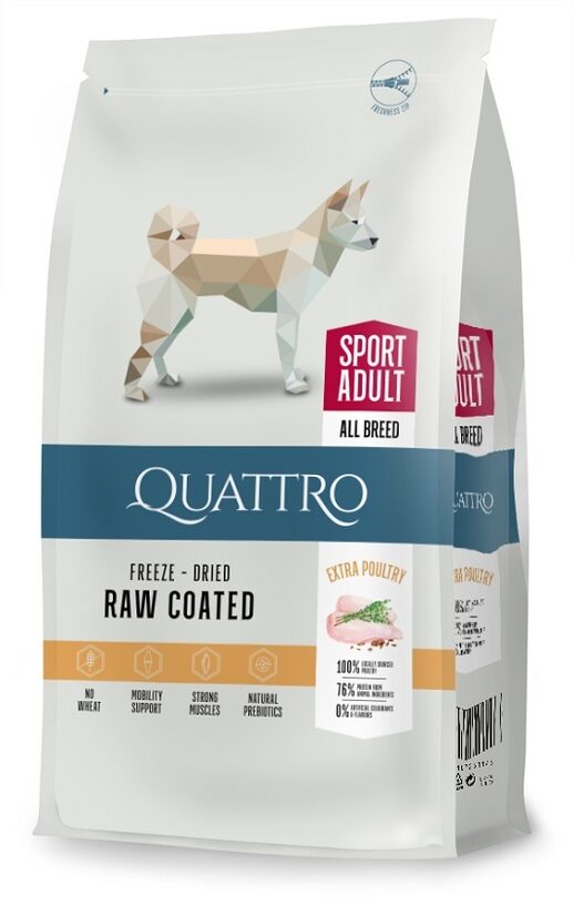 Sausā barība pieaugušiem suņiem QUATTRO Super Premium Active, visām sugām, 12kg