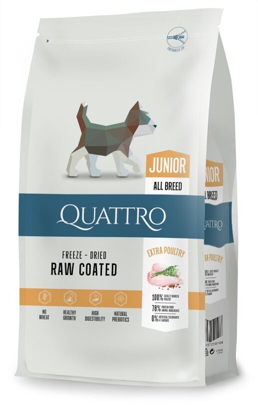 Sausā barība suņiem QUATTRO Super Premium Junior, visām sugām, putnu gaļa, 7kg