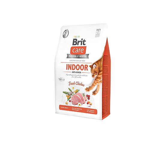 Sausā barība kaķiem BRIT CARE GF Indoor Anti-stress, ar vistu, 2kg