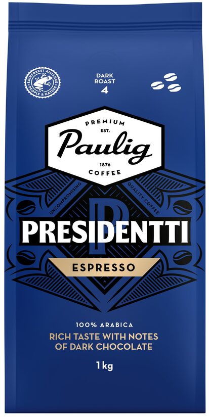 PAULIG Presidentti Espresso 1kg kafijas pupiņas