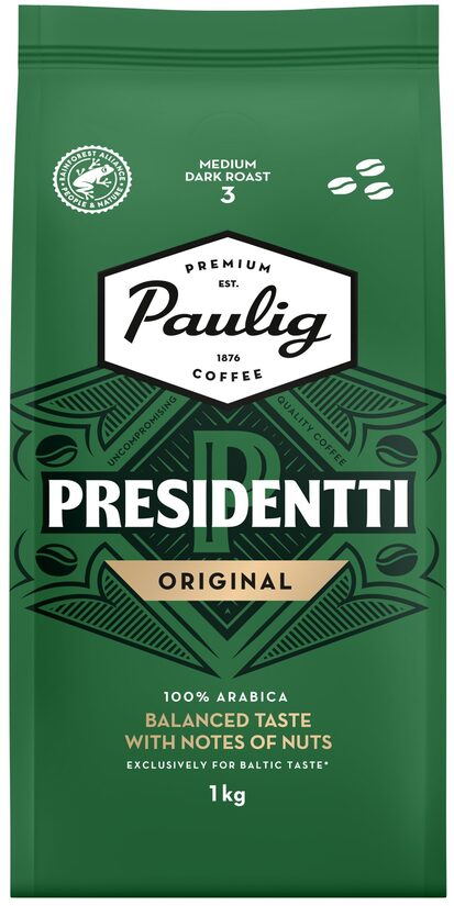 Paulig Presidentti Original 1kg kafijas pupiņas