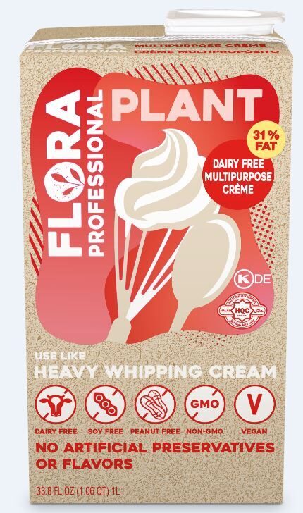 Augu tauku baze saldais krējums FLORA 31 %, 1l