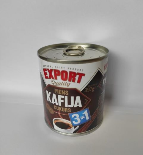 Iebiezināts piens EXPORT ar cukuru un kafiju, 385g