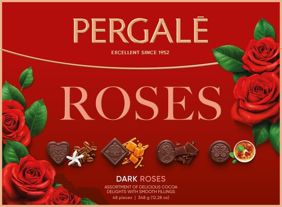 Konfekšu kārba PERGALE Dark Roses, 348g
