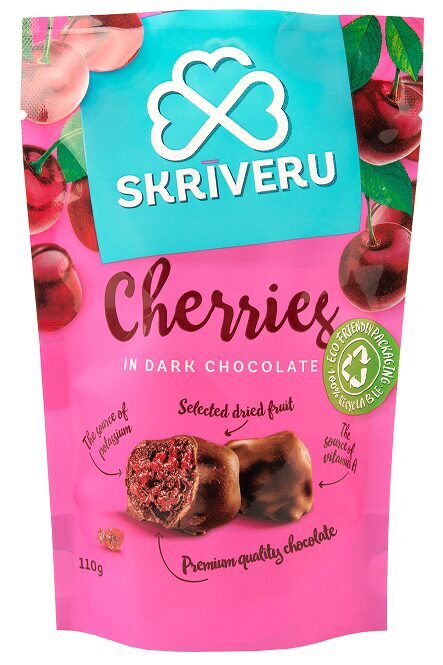 SKRĪVERU Ķirši tumšajā šokolādē 110g