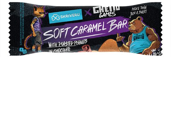 SKRĪVERU Ghetto Games Mīkstās karameles batoniņš ar riekstiem šokolādē 35g
