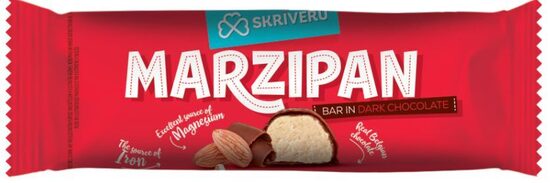 SKRĪVERU Marcipāna batoniņš tumšajā šokolādē, 40 g