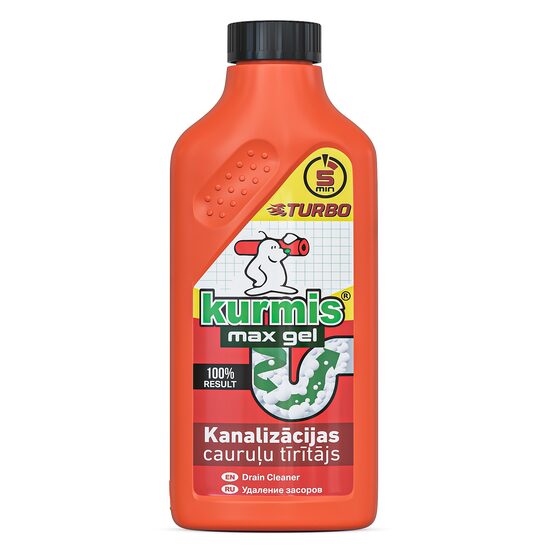 Gēls kanalizācijas cauruļu aizsērējumu novēršanai un tīrīšanai KURMIS, 500ml