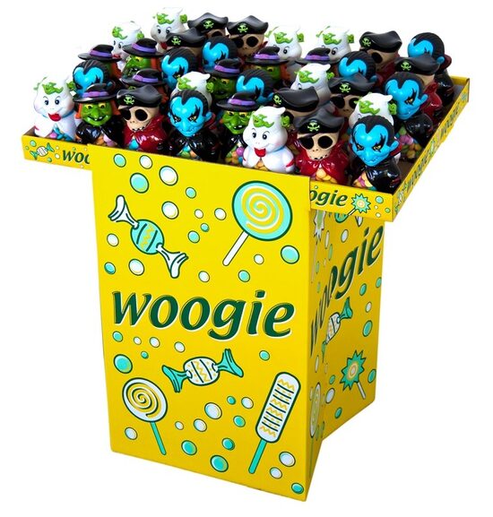 Spoku figūriņas krājkasīte, ar cukura dražejām WOOGIE, 110g