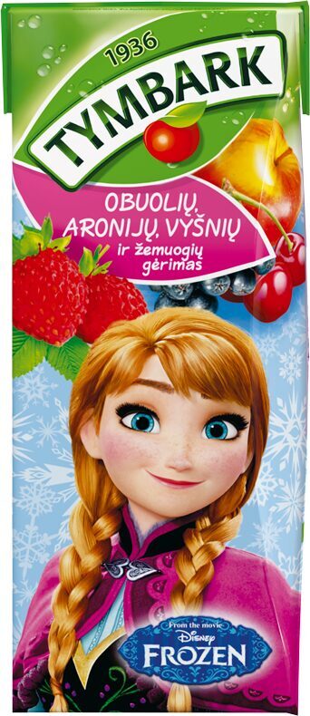 Sulas dzēriens TYMBARK Frozen, Ābolu-aroniju-ķiršu-zemeņu, 0.2l