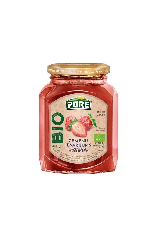 Zemeņu ievārījums PŪRE BIO, 400g