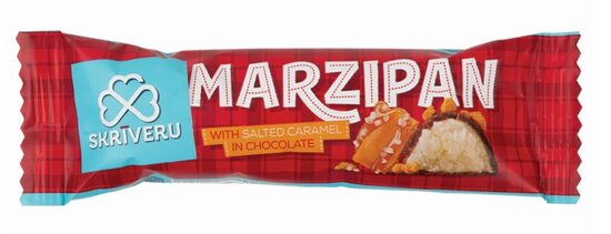 SKRĪVERU Marcipāns šokolādē ar sāļo karameli, batoniņš 40g
