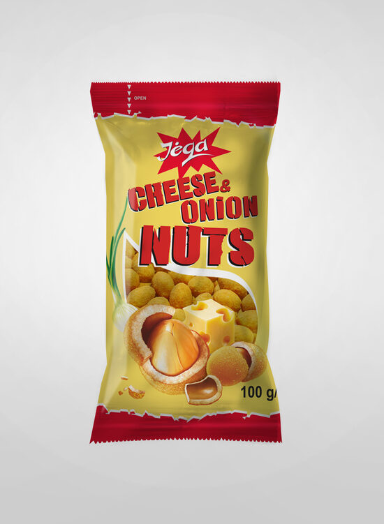 Zemesrieksti Jėga kraukšķīgā apvalkā ar siera un sīpolu garšu, 100g