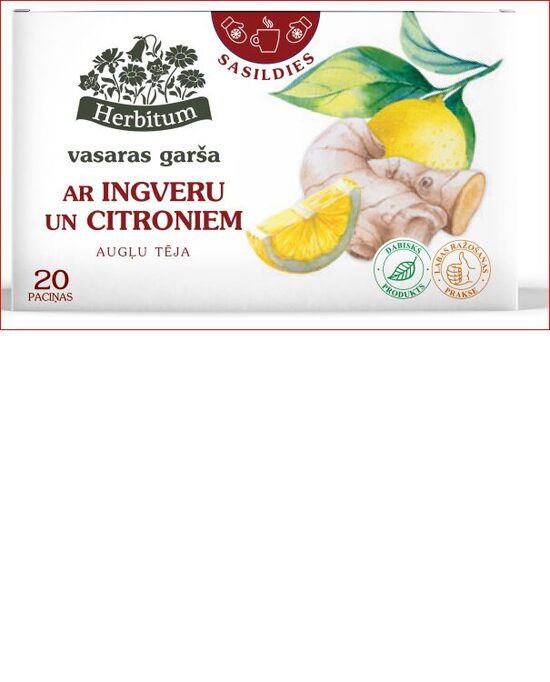 Augļu tēja HERBITUM ar Ingveru un citroniem, 2gx20gab