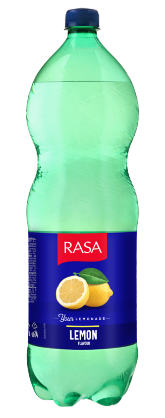 Gāzēts atspirdzinošs dzēriens RASA ar citronu garšu, ar cukuriem un saldinātāju, PET, 2l (DEP)