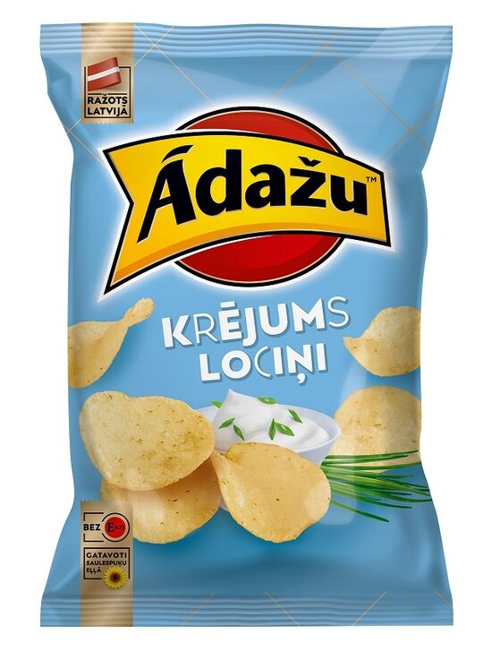 Čipsi ĀDAŽU Krējums un Lociņi, 130g