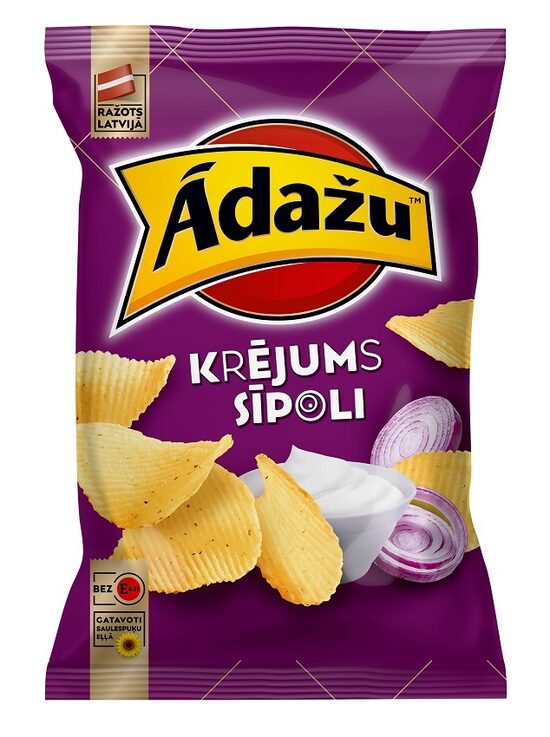 Čipsi ĀDAŽU Krējums Sīpoli, 130g