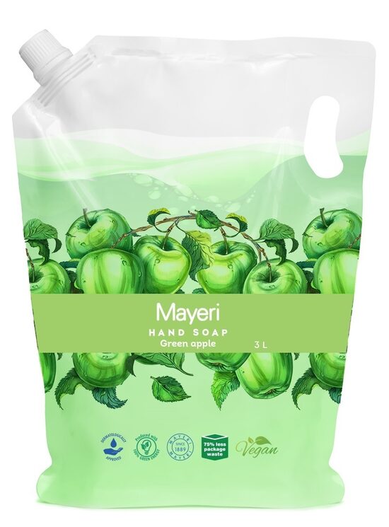 Šķidrās ziepes MAYERI Green Apple, Refill, 3l