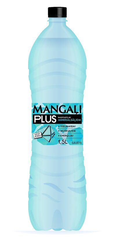 Minerālūdens MANGAĻI Plus ar pievienotiem minerālsāļiem, gāzēts, PET, 1.5l (DEP)