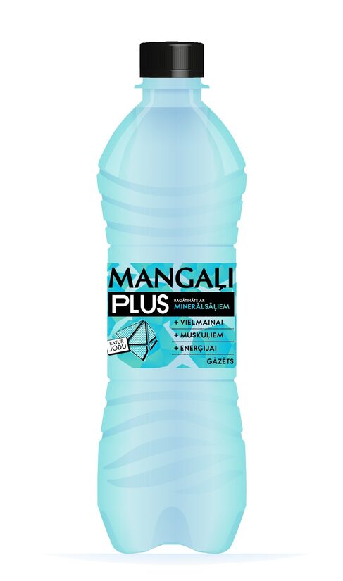 Minerālūdens MANGAĻI Plus ar pievienotiem minerālsāļiem, gāzēts, PET, 0.5l (DEP)