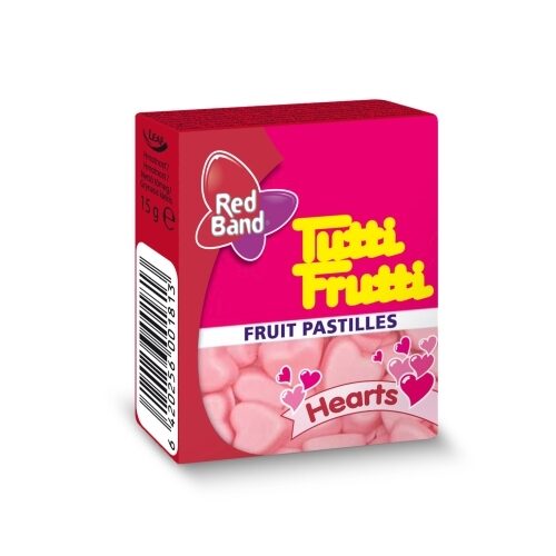 Želejkonfektes TUTTI FRUTTI Hearts, 15g