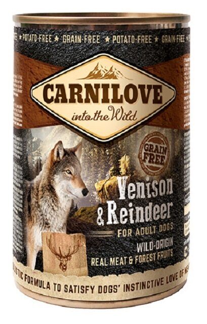 Konservi suņiem CARNILOVE ziemeļbrieža, brieža, 400g