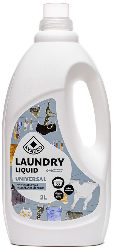 Veļas mazgāšanas līdzeklis KVADRO Universal, 2l