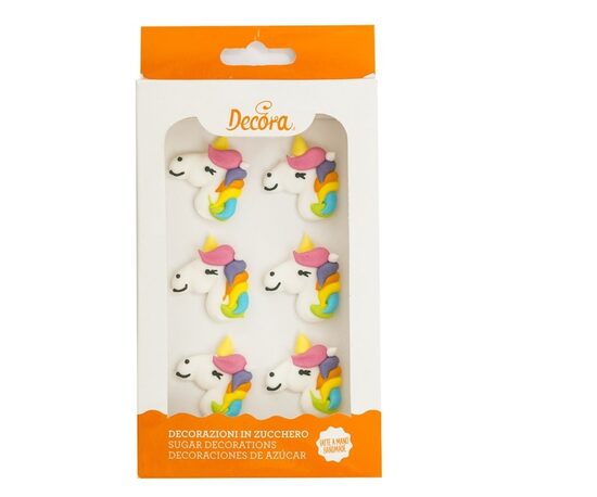 Pārtikas cukura dekors DECORA Unicorn, 6gab