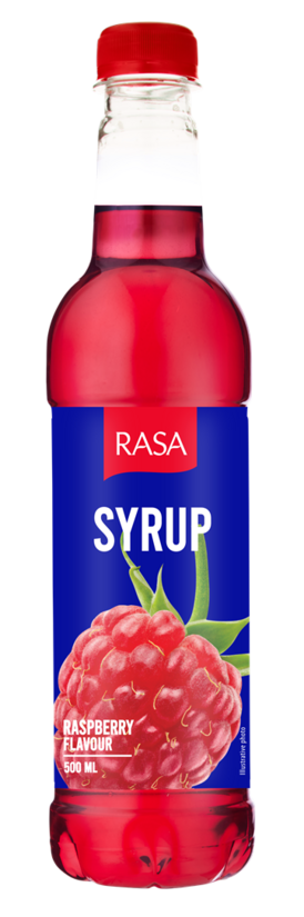Sīrups RASA ar aveņu garšu, ar cukuriem un saldinātāju, PET, 0.5l (DEP)