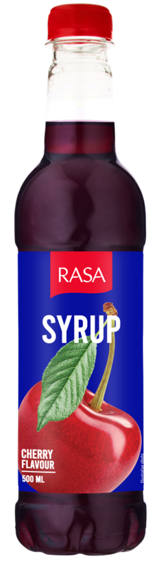 Sīrups RASA ar ķiršu garšu, ar cukuriem un saldinātāju, PET, 0.5l (DEP)