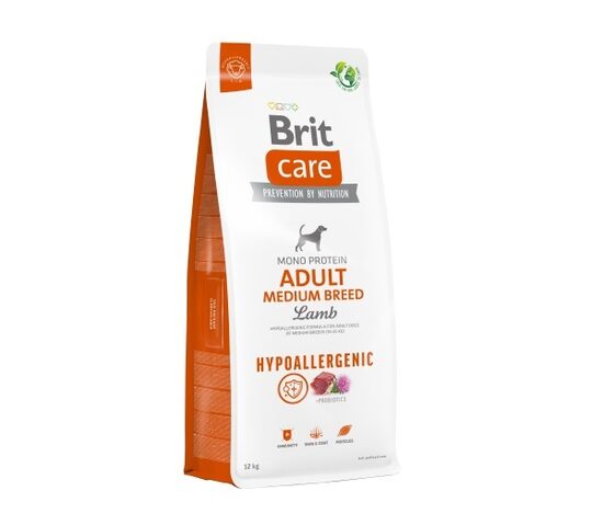 Sausā barība suņiem BRIT CARE Adult Medium Breed Lamb&Rice, 12kg