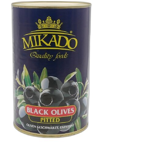 Melnās olīvas, bez kauliņiem MIKADO, 4.1kg/2kg