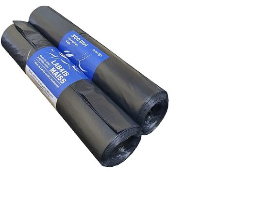Atkritumu maisi LABAIS MAISS LDPE, 300l, melni, 110x130cm, 43mk, 5gab