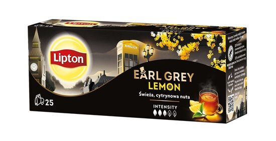 Melnā tēja LIPTON Earl Grey Lemon, 25gab